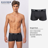 Hanford ICE Men Viscose w/ Spandex Boxer Briefs Dime - Black (Single Pack)