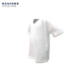 Hanford Kids V-Neck Cotton Single Jersey Short Sleeves Shirt - White (Single Pack)