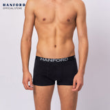 Hanford Men Natural Cotton Knit Boxer Briefs No Spandex OG Dodge - Black (3in1 Pack) S-2X