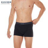 Hanford Men Cotton w/ Spandex Boxer Briefs w/ Fly Opening Doson - Black (Single Pack) S-4X Big Plus Size