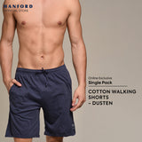 Hanford Men Casual Lounge Comfort Walking Drawstring with Pocket Shorts Dusten - Blue Melange (SinglePack)