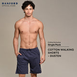 Hanford Men Casual Lounge Comfort Walking Drawstring with Pocket Shorts Dusten - Blue Melange (SinglePack)