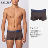 Hanford ICE Men Viscose w/ Spandex Boxer Briefs Ethnic - Copper (Single Pack)
