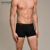 Hanford Men Natural Cotton Knit Boxer Briefs No Spandex OG Briggs - Assorted (3in1 Pack) S-2X