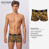 Hanford ICE Men Viscose w/ Spandex Boxer Briefs Geko - Gray (Single Pack)
