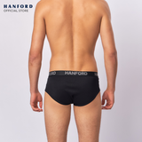 Hanford Men Premium Ribbed Cotton Modern Hipster Briefs W/ Fly Opening Gibb Gino - Black / Gray (3in1 Pack)