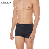 Hanford Men Cotton w/ Spandex Inside Garter Boxer Briefs Hayden - Black Melange (Single Pack)