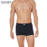 Hanford Men Cotton w/ Spandex Inside Garter Boxer Briefs Hayden - Black Melange (Single Pack)