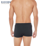 Hanford Men Cotton w/ Spandex Inside Garter Boxer Briefs Hayden - Black Melange (Single Pack)