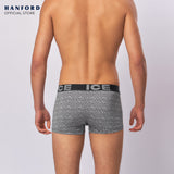 Hanford iCE Men Viscose w/ Spandex Boxer Briefs Herringbone - Black/Herring Print (Single Pack)