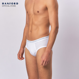 Hanford Men Premium Ribbed Cotton Hipster Briefs - White (3in1 Pack)