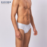 Hanford Men Premium Ribbed Cotton Hipster Briefs - White (3in1 Pack)