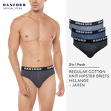 Hanford Men Regular Cotton Briefs Jaxen - Assorted Melange (3in1 Pack)