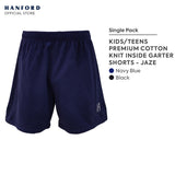 Hanford Kids/Teens Premium Cotton Knit Inside Garter Casual Comfort Sleep Shorts - Jaze (Single Pack)