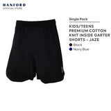 Hanford Kids/Teens Premium Cotton Knit Inside Garter Casual Comfort Sleep Shorts - Jaze (Single Pack)