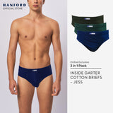 Hanford Men Regular Cotton Briefs Inside Garter Jess/Joff - Assorted (3in1 Pack)