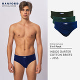 Hanford Men Regular Cotton Briefs Inside Garter Jess/Joff - Assorted (3in1 Pack)