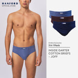 Hanford Men Regular Cotton Briefs Inside Garter Jess/Joff - Assorted (3in1 Pack)