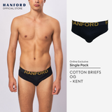 Hanford Men Regular Cotton Briefs OG Kent - Black (1PC/Single Pack)