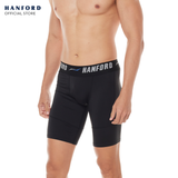 Hanford Athletic Men Pro Cool 2.0 Quick Dry Compression Knee Length - Black/Blue Line (Single Pack)