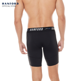 Hanford Athletic Men Pro Cool 2.0 Quick Dry Compression Knee Length - Black/Blue Line (Single Pack)