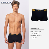 Hanford ICE Men Viscose w/ Spandex Boxer Briefs Leon - Black (Single Pack)