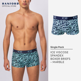Hanford iCE Men Viscose w/ Spandex Boxer Briefs Marble - Maritime/Astral Print (Single Pack)