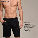 Hanford Athletic Men Fitness Training Mesh Quick Dry Drawstring with Pocket Sports Shorts Marco (SinglePack)