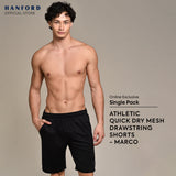 Hanford Athletic Men Fitness Training Mesh Quick Dry Drawstring with Pocket Sports Shorts Marco (SinglePack)