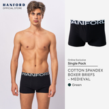 Hanford Men Natural Cotton Knit Boxer Briefs No Spandex OG Medieval (Single Pack) S-4X Big Plus Size
