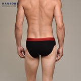 Hanford Men Regular Cotton Briefs Merlot - Black with Red Garter (3in1 Pack)