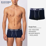 Hanford iCE Men Viscose w/ Spandex Boxer Briefs w/ Pouch Contrast Stitch Nolan03 -Ninja (Single Pack)