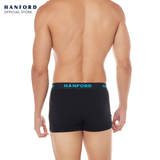 Hanford Men Cotton w/ Spandex Boxer Briefs Oblique - Black/Assorted Logo (3in1 Pack)