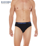 Hanford Men Regular Cotton Briefs Oblique - Black/Assorted Logo (3in1 Pack)