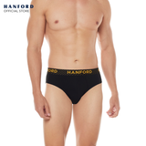 Hanford Men Regular Cotton Briefs Oblique - Black/Assorted Logo (3in1 Pack)