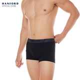 Hanford Men Cotton w/ Spandex Boxer Briefs Odis - Black/Gray Garter Black Logo (Single Pack)