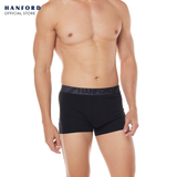 Hanford Men Cotton w/ Spandex Boxer Briefs Odis - Black/Gray Garter Black Logo (Single Pack)