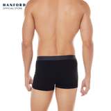 Hanford Men Cotton w/ Spandex Boxer Briefs Odis - Black/Gray Garter Black Logo (Single Pack)