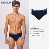 Hanford Men Regular Cotton Briefs OG Prime - Navy Blazer (1PC/Single Pack) S-4X Big Plus Size