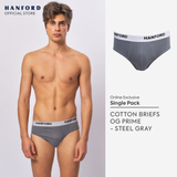 Hanford Men Regular Cotton Briefs OG Prime - Steel Gray (1PC/Single Pack) S-4X Big Plus Size