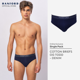 Hanford Men Regular Cotton Briefs OG Todd - Denim (1PC/Single Pack) S-4X Big Plus Size