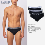 Hanford Men Regular Cotton Briefs OG Pax - Assorted (3in1 Pack)