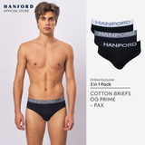 Hanford Men Regular Cotton Briefs OG Pax - Assorted (3in1 Pack)