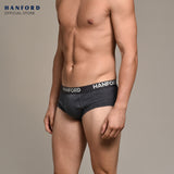 Hanford Men Premium Ribbed Cotton Modern Hipster Briefs w/ Fly Opening Braxton - Assorted (3in1 Pack) S-2X