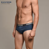 Hanford Men Premium Ribbed Cotton Modern Hipster Briefs w/ Fly Opening Braxton - Assorted (3in1 Pack) S-2X