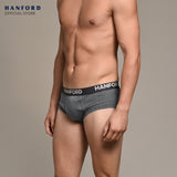 Hanford Men Premium Ribbed Cotton Modern Hipster Briefs w/ Fly Opening Braxton - Assorted (3in1 Pack) S-2X