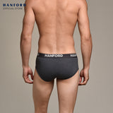 Hanford Men Premium Ribbed Cotton Modern Hipster Briefs w/ Fly Opening Braxton - Assorted (3in1 Pack) S-2X