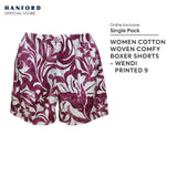 Fem by Hanford Ladies Women 100% Premium Cotton Woven Comfy Sleep Lounge Boxer Shorts Wendi 01 04 05 (1PC) Big Plus Size