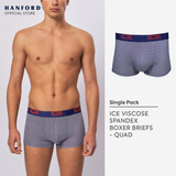 Hanford ICE Men Viscose w/ Spandex Boxer Briefs Quad - Blue Opal (Single Pack)