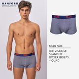 Hanford ICE Men Viscose w/ Spandex Boxer Briefs Quad - Blue Opal (Single Pack)
